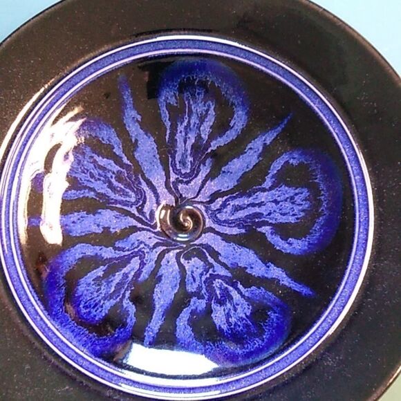 Purple and Black Decorative Bowl Signed Artist Steve Mahler Studio Art - Picture 2 of 8